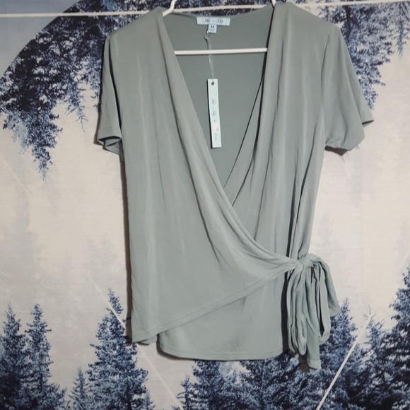 She and Sky Tops - Wrap top NWT SZ M